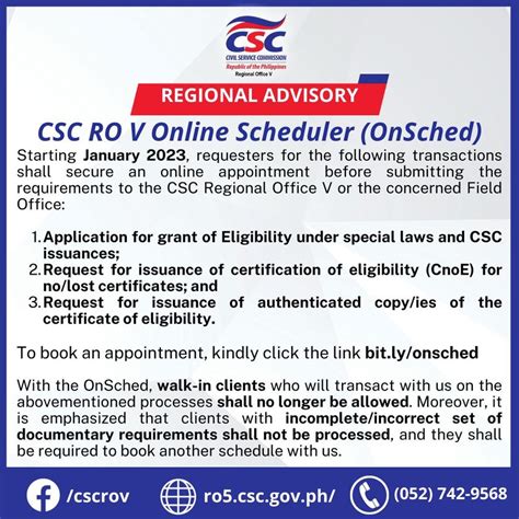 csc certificate of eligibility online appointment|CSC RO V Online Scheduler (OnSched) .